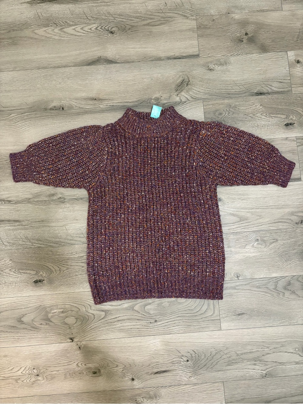 Maurices Marled Plum Short Sleeve Sweater